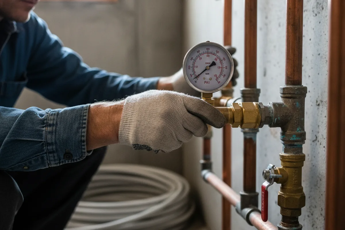 Pressure testing a repaired line during Water Line Repair in Bolingbrook